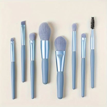 8pcs Mini Makeup Brush Set: Ideal for Flawless Face And Eye Application - alotasawkli