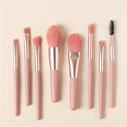 8pcs Mini Makeup Brush Set: Ideal for Flawless Face And Eye Application - alotasawkli