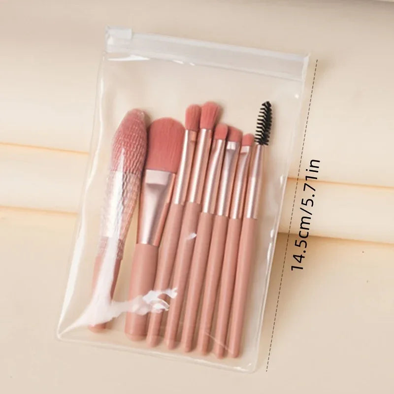 8pcs Mini Makeup Brush Set: Ideal for Flawless Face And Eye Application - alotasawkli