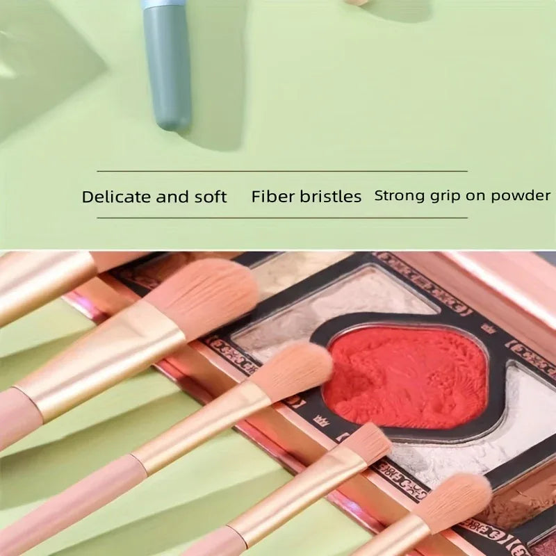 8pcs Mini Makeup Brush Set: Ideal for Flawless Face And Eye Application - alotasawkli