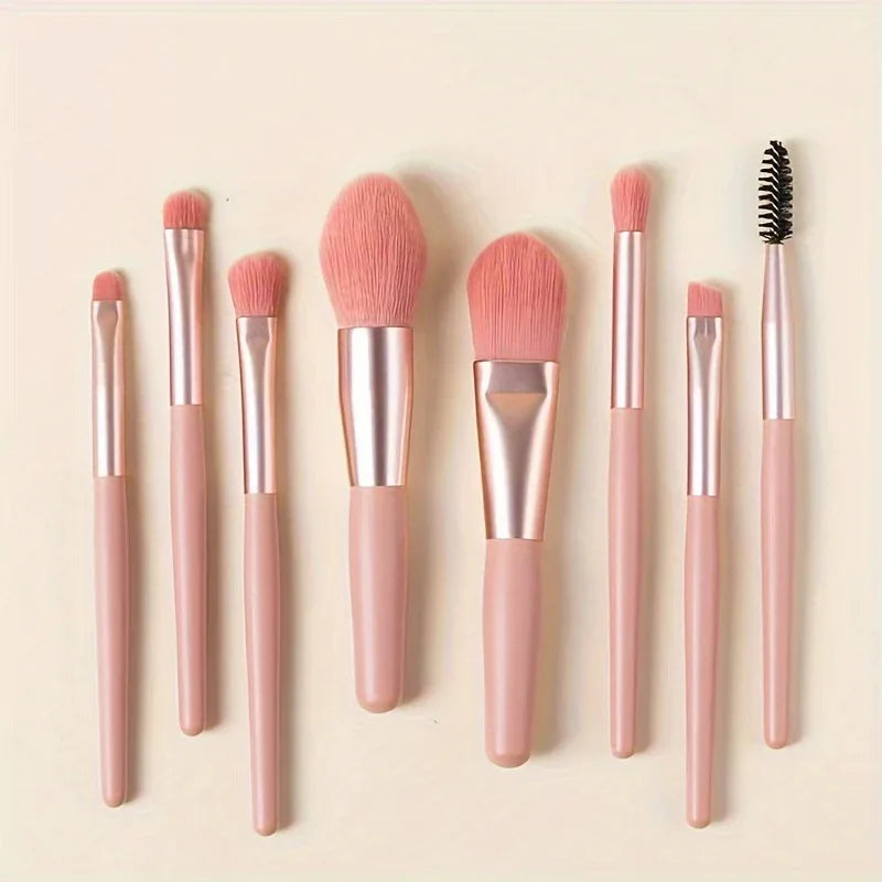 8pcs Mini Makeup Brush Set: Ideal for Flawless Face And Eye Application - alotasawkli