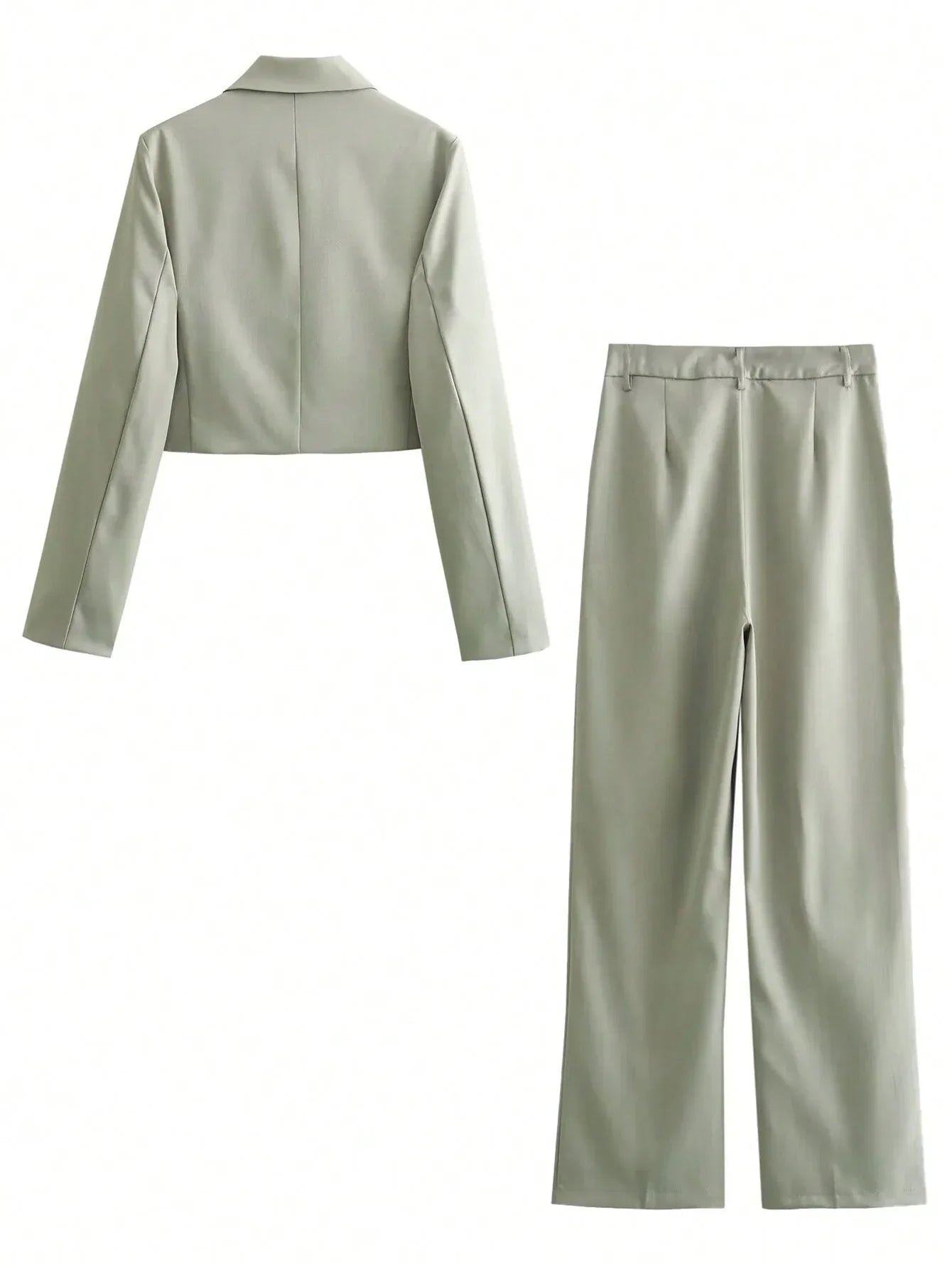 SHEIN-A simple women's suit consisting of a short jacket and casual pants - alotasawkli