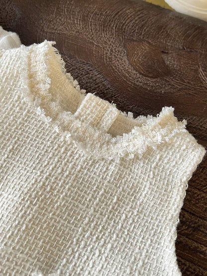 Girls’ Beige Elegant Dress & Top Set - alotasawkli