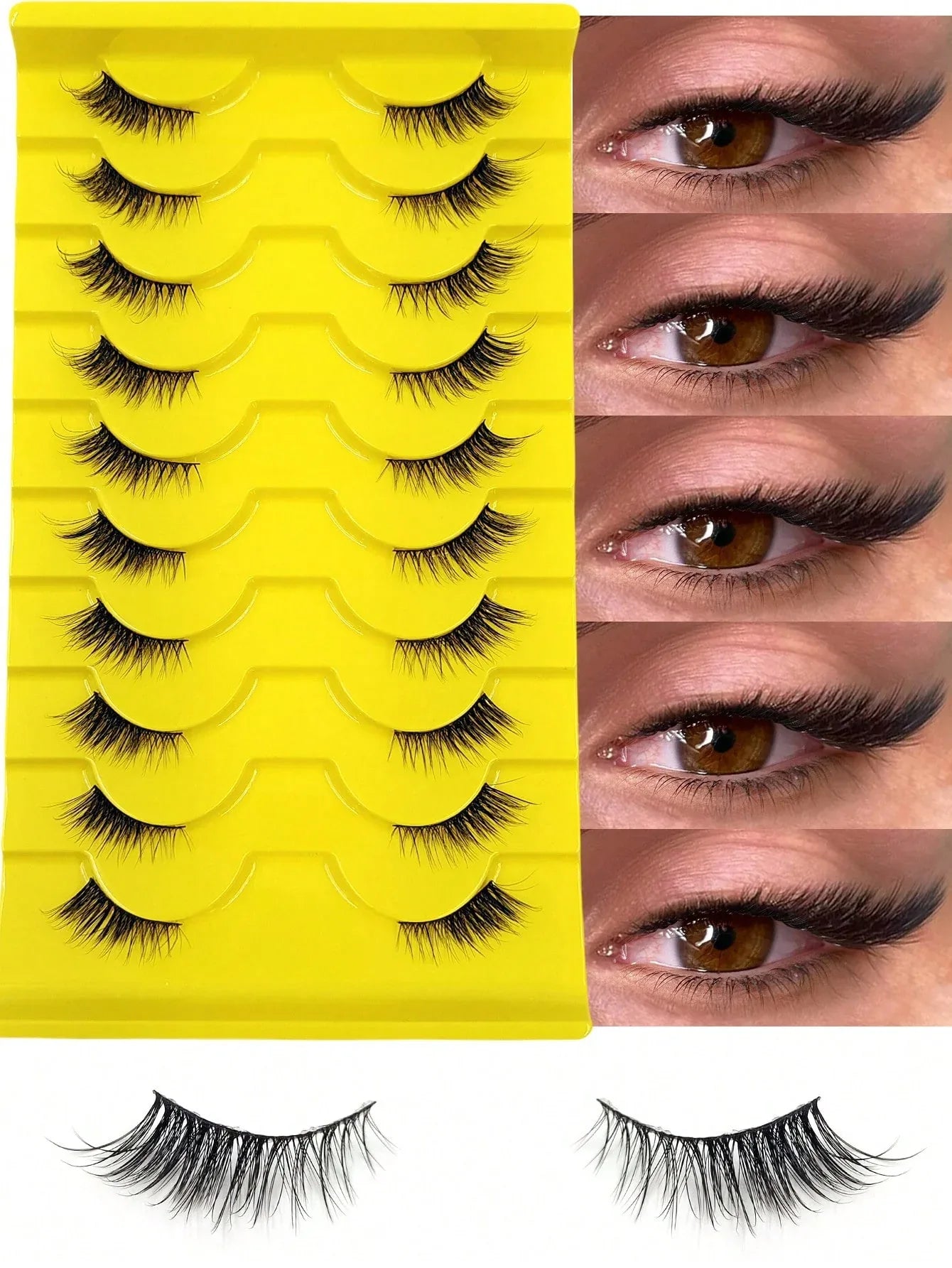 Natural Strip & Half False Eyelashes – 10+ Pairs - alotasawkli