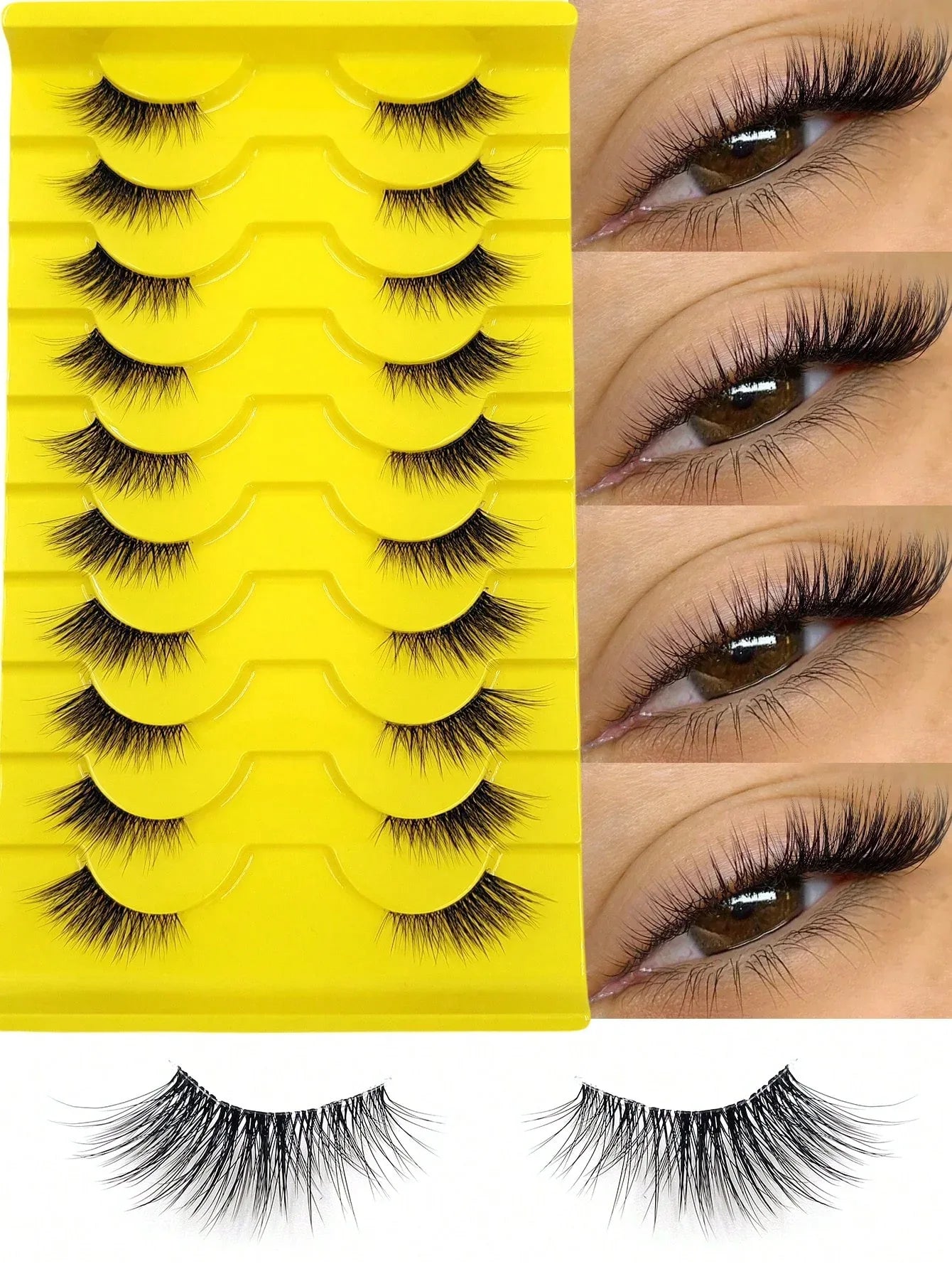 Natural Strip & Half False Eyelashes – 10+ Pairs - alotasawkli