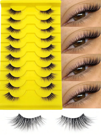 Natural Strip & Half False Eyelashes – 10+ Pairs - alotasawkli