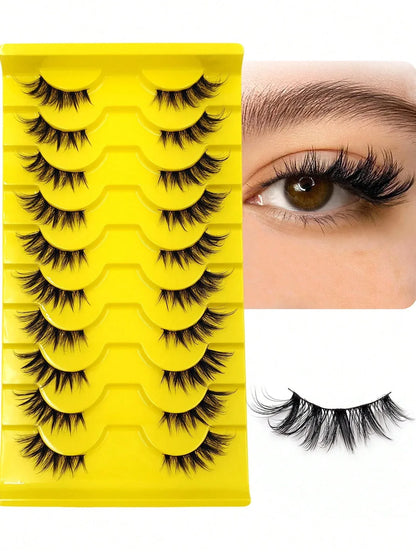 Natural Strip & Half False Eyelashes – 10+ Pairs - alotasawkli