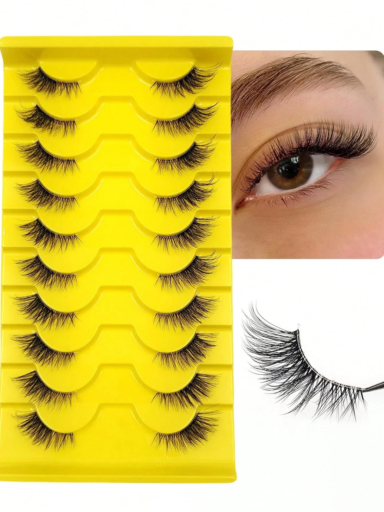 Natural Strip & Half False Eyelashes – 10+ Pairs - alotasawkli