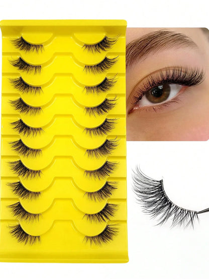 Natural Strip & Half False Eyelashes – 10+ Pairs - alotasawkli