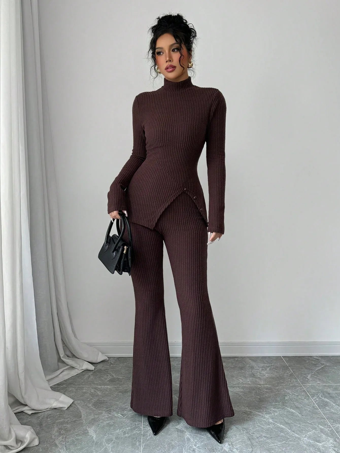 SHEIN-Opuloom 2-piece women's set consisting of a long-sleeved - alotasawkli