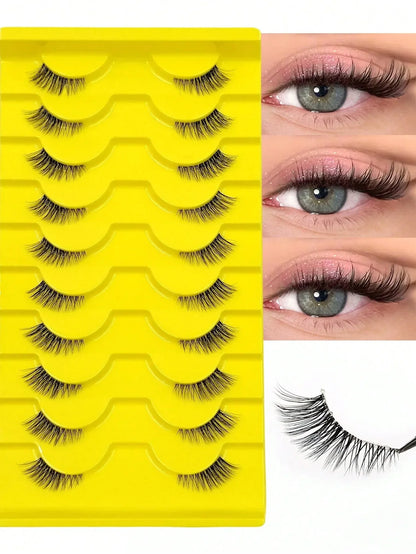 Natural Strip & Half False Eyelashes – 10+ Pairs - alotasawkli