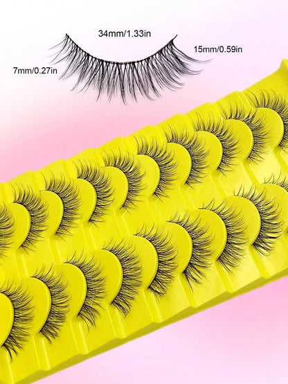 Natural Strip & Half False Eyelashes – 10+ Pairs - alotasawkli