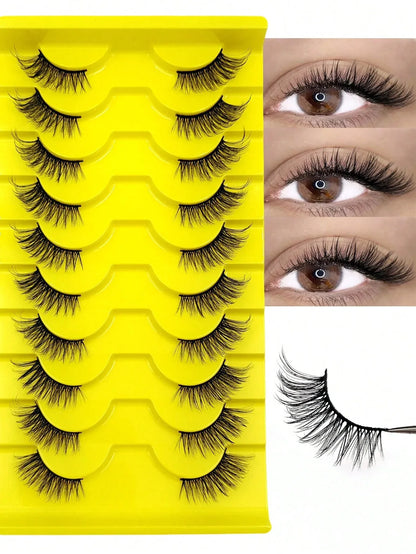 Natural Strip & Half False Eyelashes – 10+ Pairs - alotasawkli
