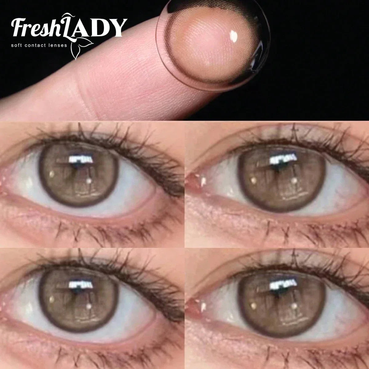 SHEIN-FRESH LADY Pair of 14.0 mm Pearl Grey Colored Contact Lenses - alotasawkli