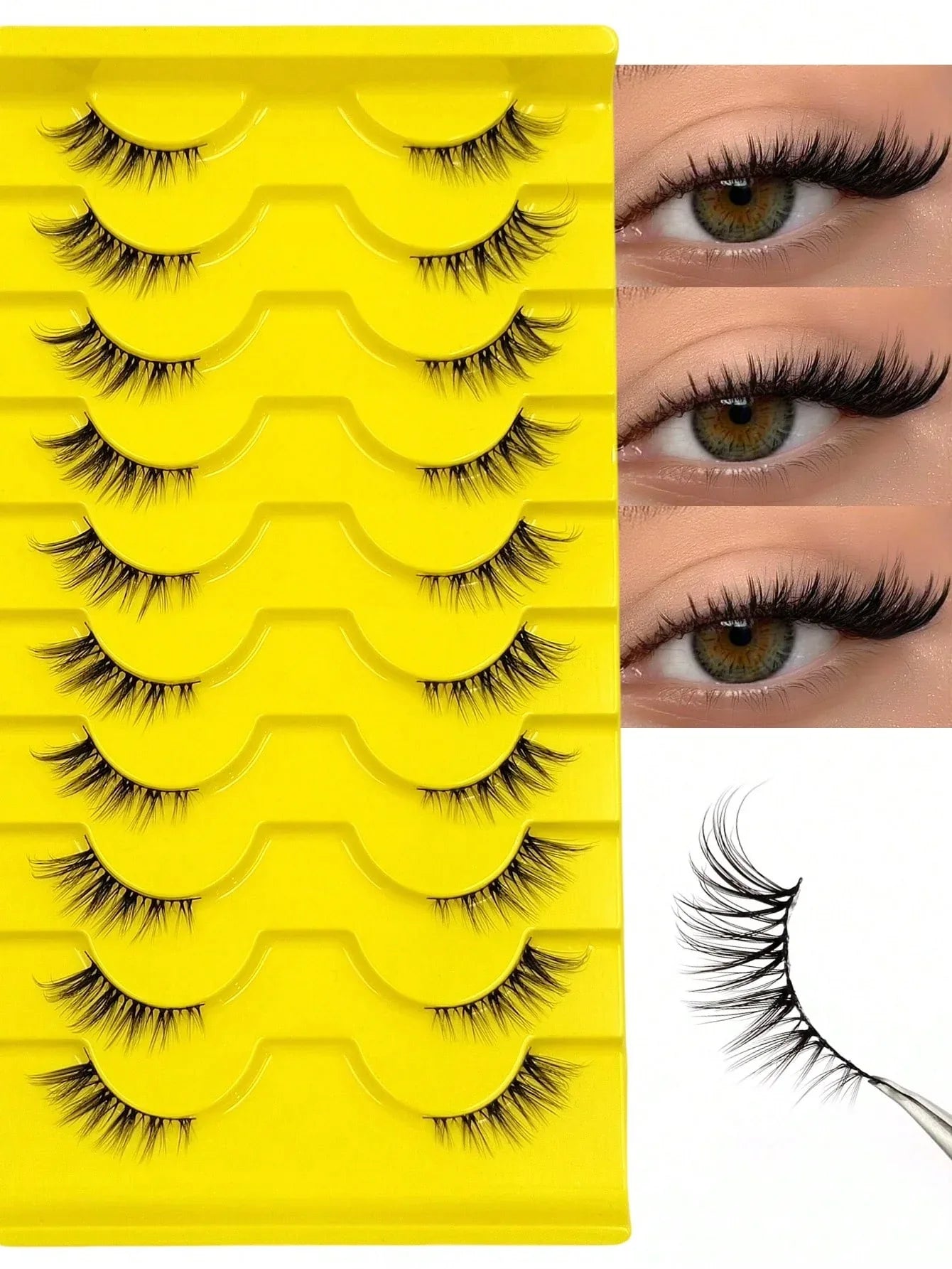 Natural Strip & Half False Eyelashes – 10+ Pairs - alotasawkli