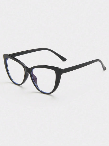 SHEIN-A pair of black cat-eye sunglasses with a polycarbonate frame - alotasawkli