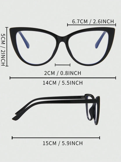 SHEIN-A pair of black cat-eye sunglasses with a polycarbonate frame - alotasawkli