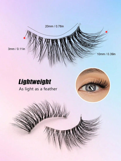 Asiteo 7 Pairs Natural Half-Eye False Eyelashes – Transparent Band - alotasawkli