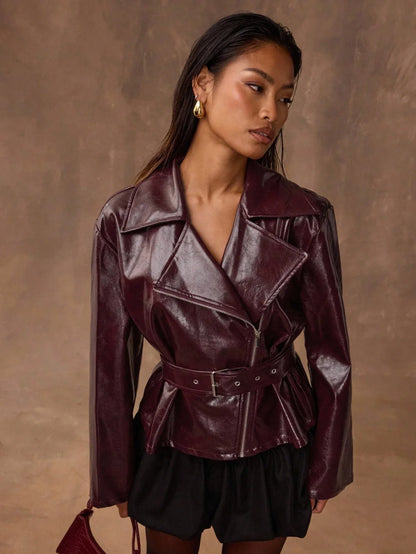 SHEIN BAE Women's Short Zip-Up Coat in a Trendy Solid Color - alotasawkli