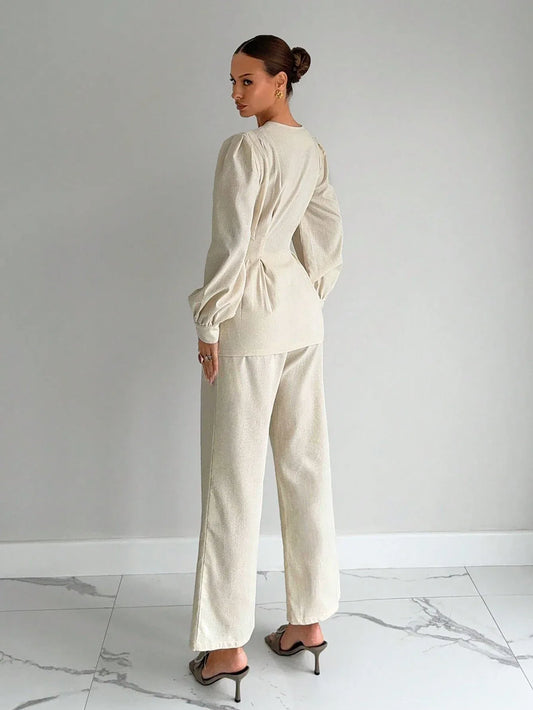 -SHEIN-Siren Gaze Long Sleeve Shirt - alotasawkli