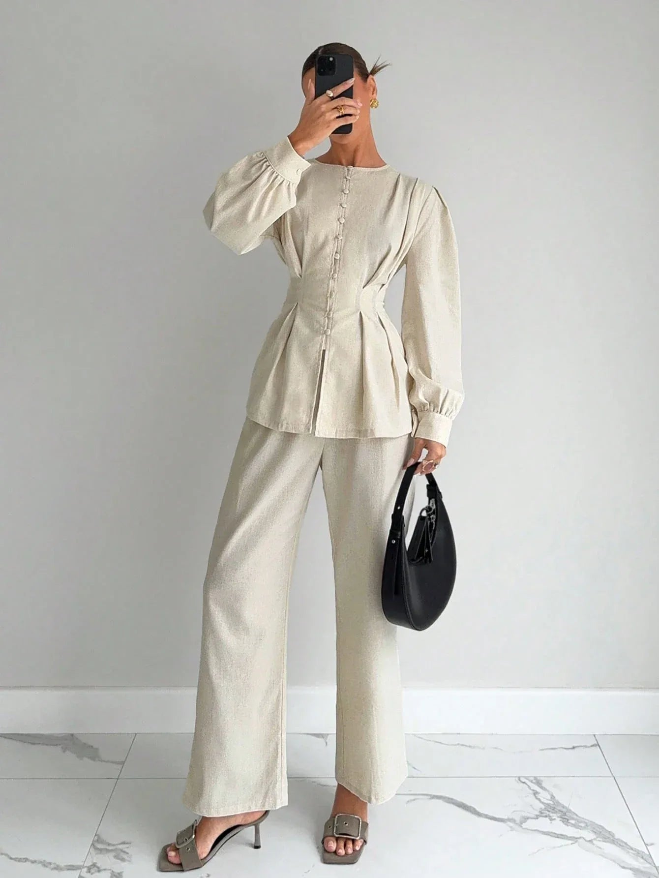 -SHEIN-Siren Gaze Long Sleeve Shirt - alotasawkli