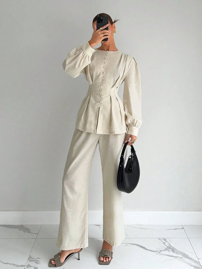 -SHEIN-Siren Gaze Long Sleeve Shirt - alotasawkli