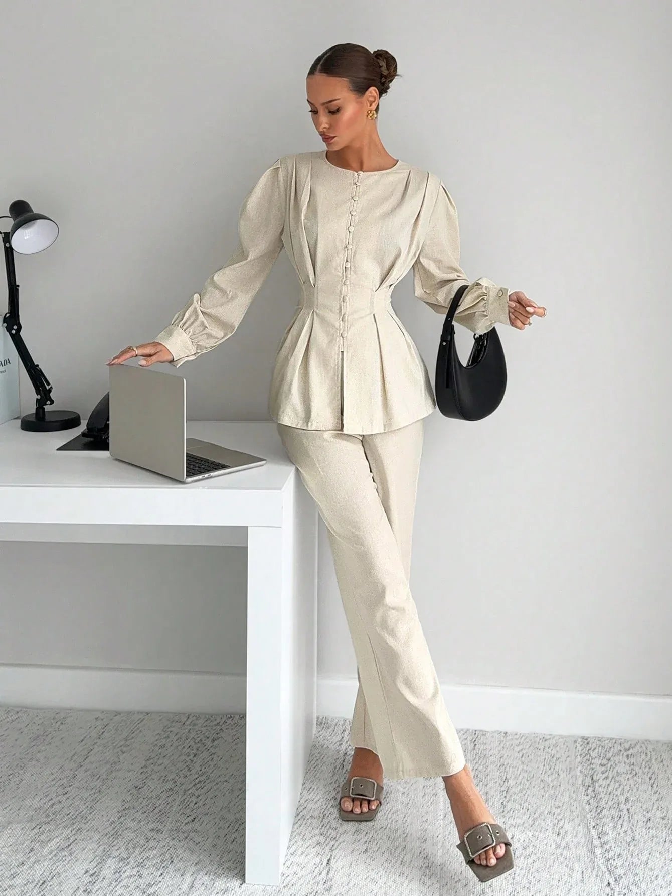 -SHEIN-Siren Gaze Long Sleeve Shirt - alotasawkli