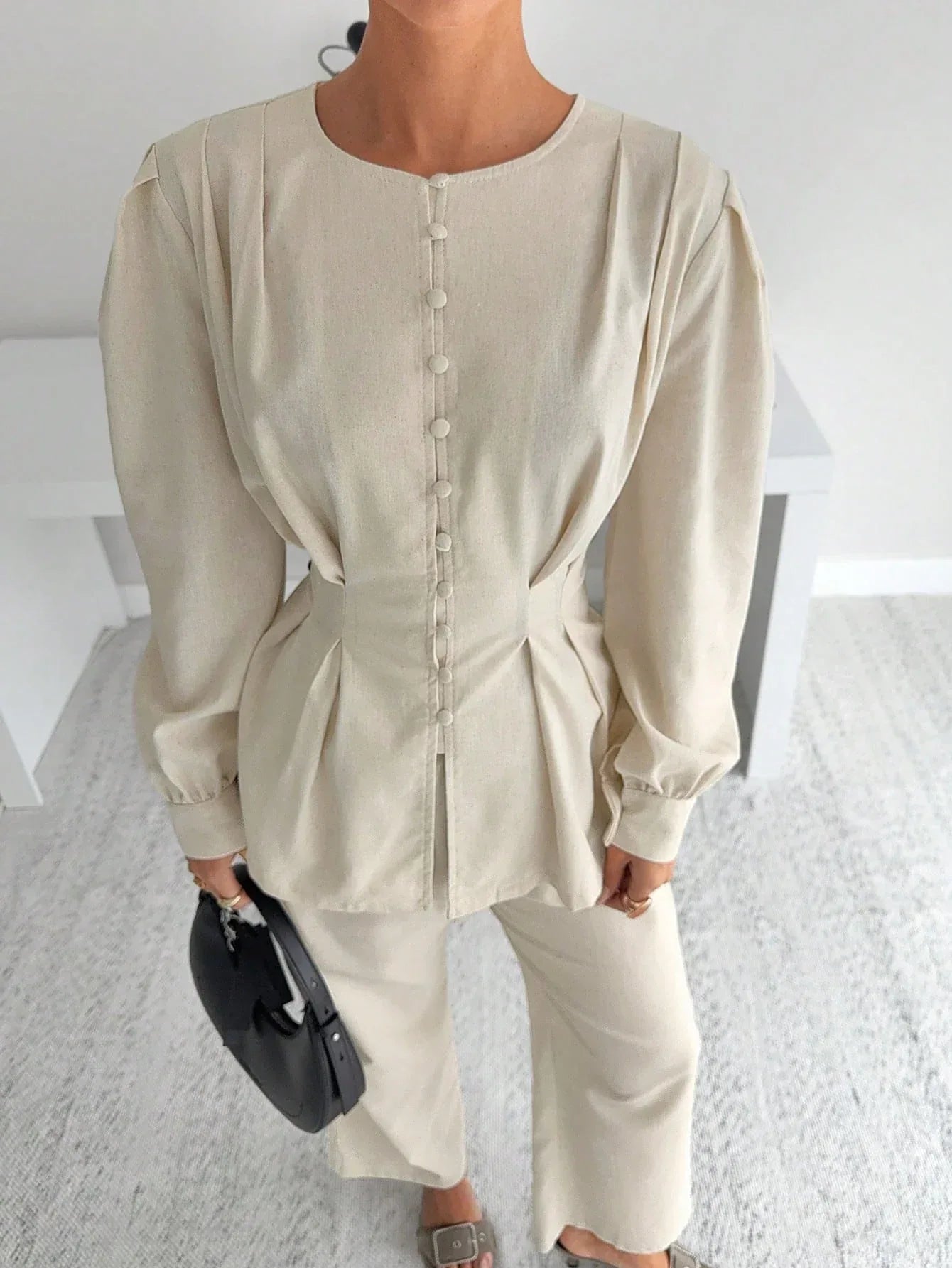 -SHEIN-Siren Gaze Long Sleeve Shirt - alotasawkli