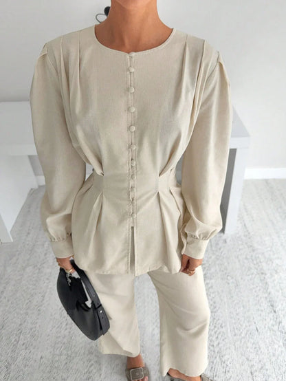 -SHEIN-Siren Gaze Long Sleeve Shirt - alotasawkli