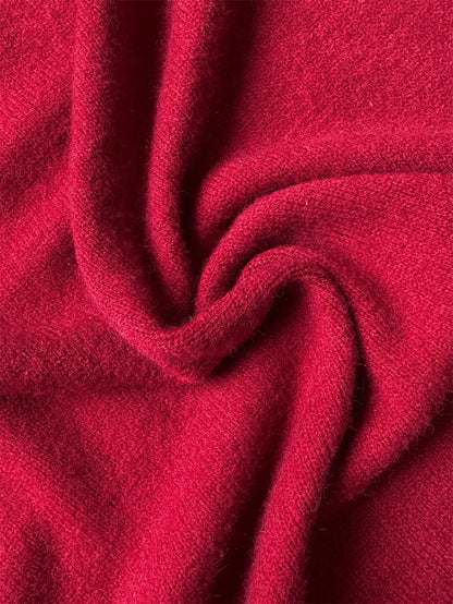 Elenzga Casual Red Knit Dress for Women – Fall/Winter - alotasawkli