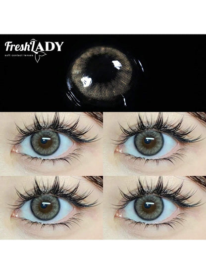 SHEIN-FRESH LADY Pair of 14.0 mm Pearl Grey Colored Contact Lenses - alotasawkli