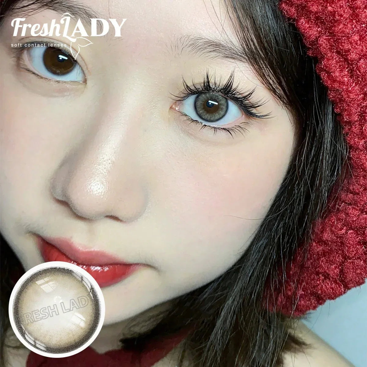 SHEIN-FRESH LADY Pair of 14.0 mm Pearl Grey Colored Contact Lenses - alotasawkli