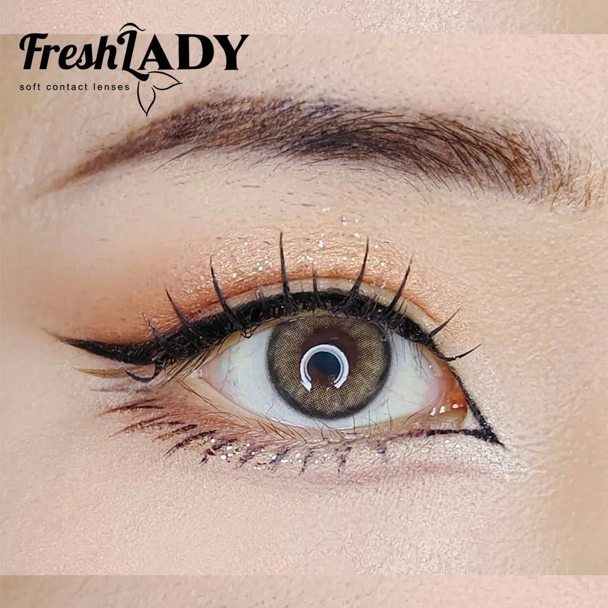 SHEIN-FRESH LADY Pair of 14.0 mm Pearl Grey Colored Contact Lenses - alotasawkli
