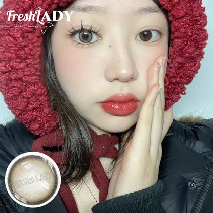 SHEIN-FRESH LADY Pair of 14.0 mm Pearl Grey Colored Contact Lenses - alotasawkli