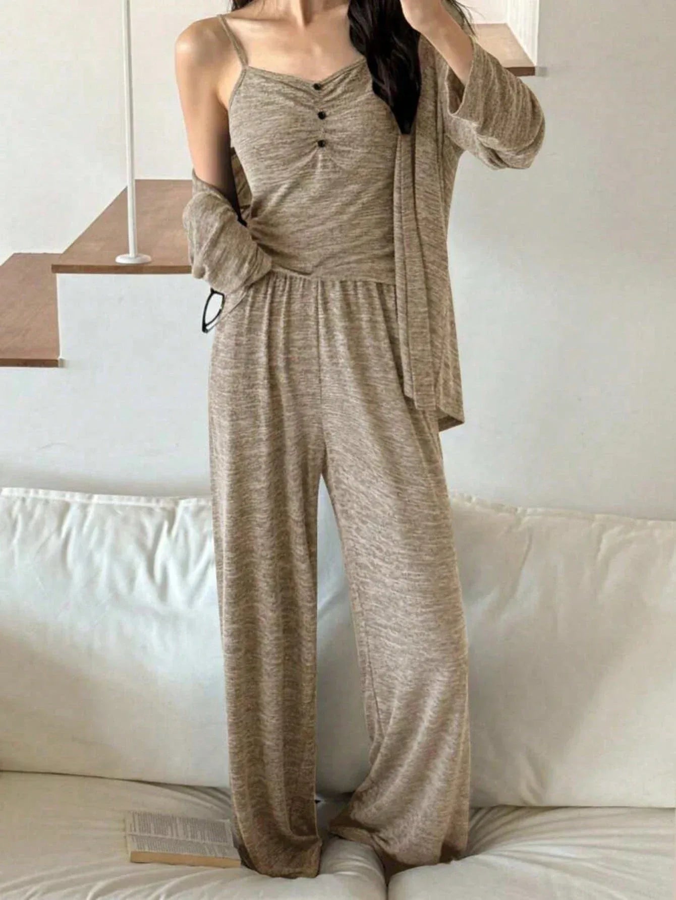 The Ultimate Comfort: 3-Piece Soft Knit Lounge Set - alotasawkli