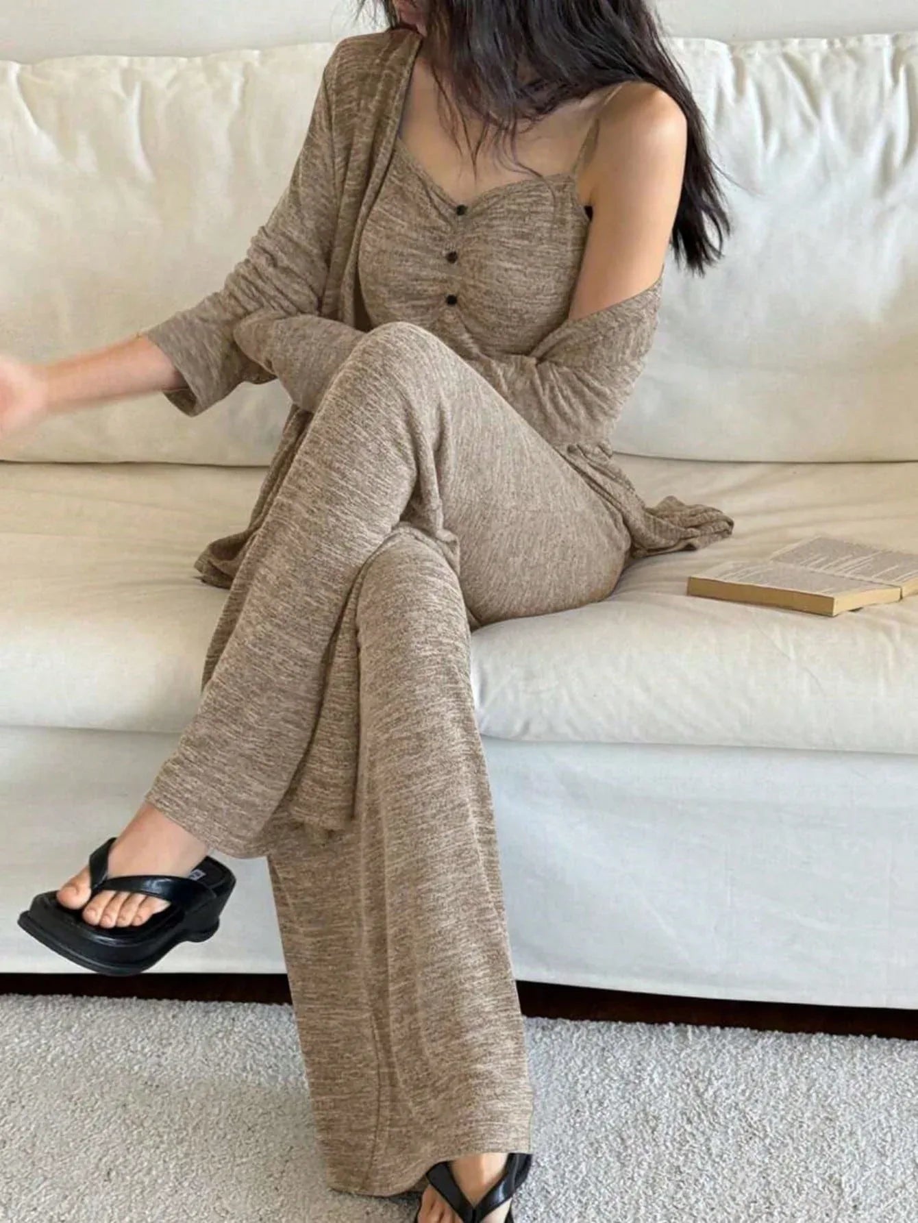 The Ultimate Comfort: 3-Piece Soft Knit Lounge Set - alotasawkli