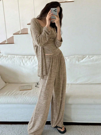 The Ultimate Comfort: 3-Piece Soft Knit Lounge Set - alotasawkli