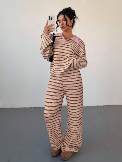 SHEIN- Women's Loose Fit Set: V-neck top with long - alotasawkli