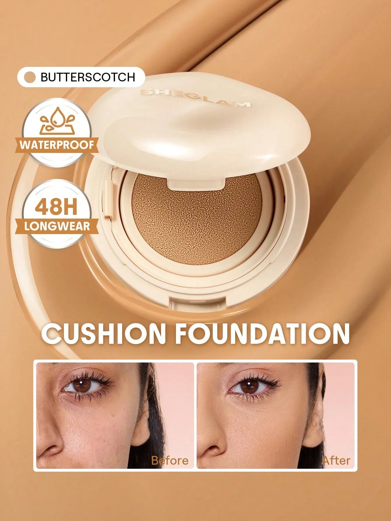 SHEGLAM Lock & Go Long-Lasting Cushion Foundation – Porcelain - alotasawkli