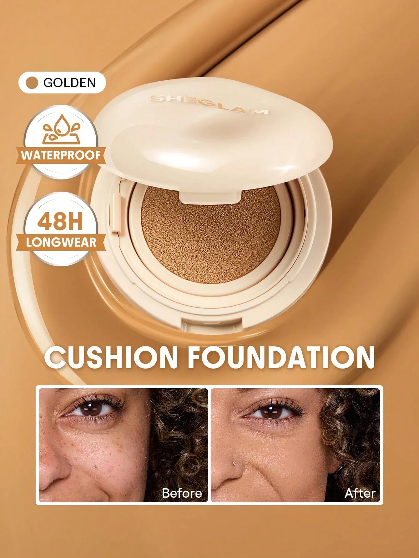 SHEGLAM Lock & Go Long-Lasting Cushion Foundation – Porcelain - alotasawkli