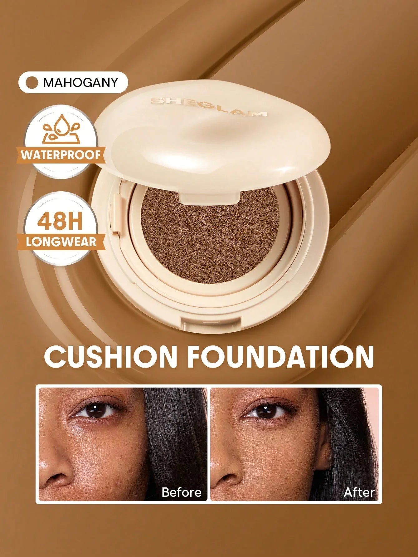 SHEGLAM Lock & Go Long-Lasting Cushion Foundation – Porcelain - alotasawkli
