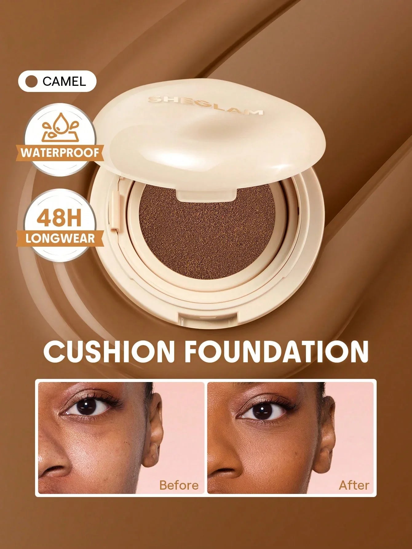 SHEGLAM Lock & Go Long-Lasting Cushion Foundation – Porcelain - alotasawkli