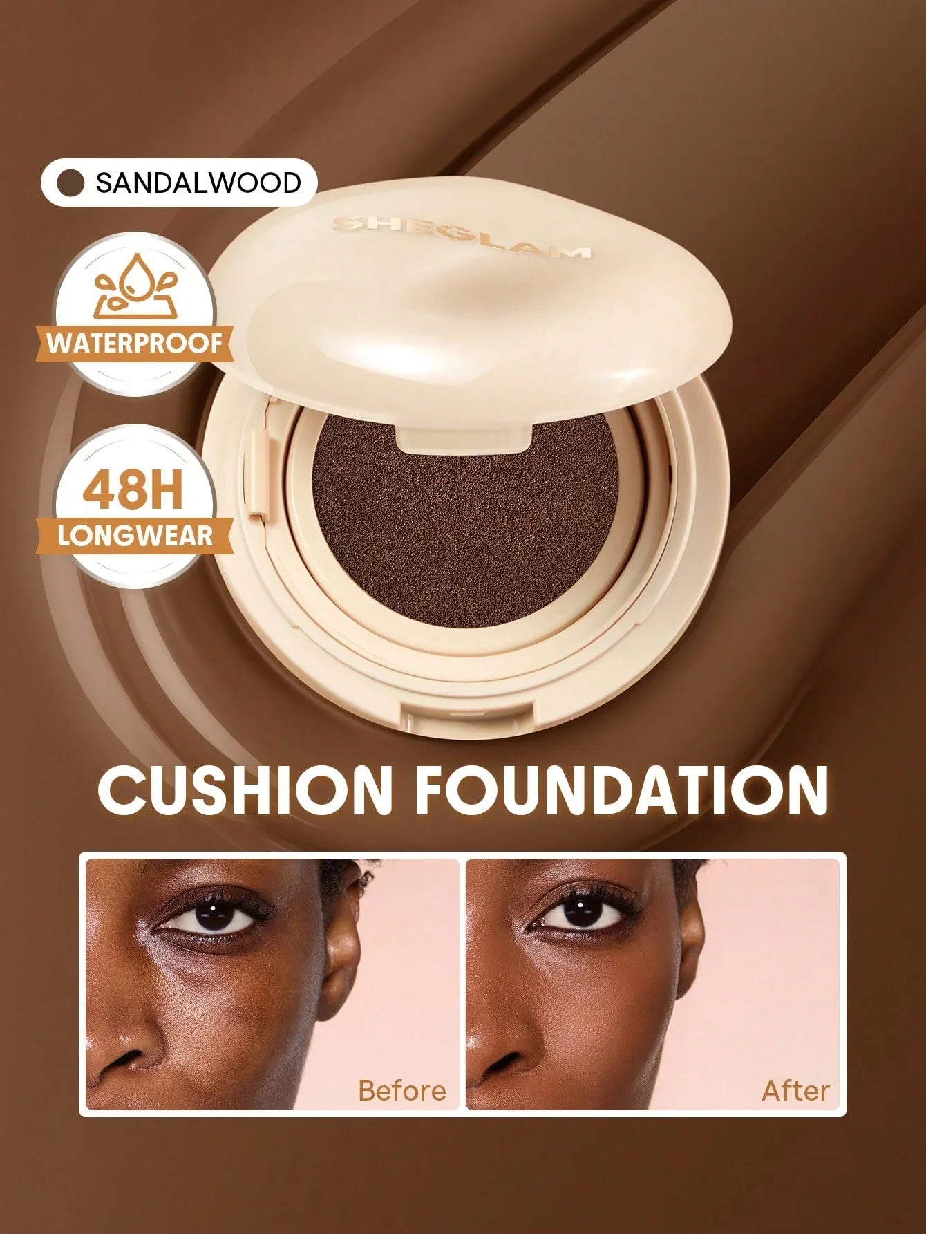 SHEGLAM Lock & Go Long-Lasting Cushion Foundation – Porcelain - alotasawkli