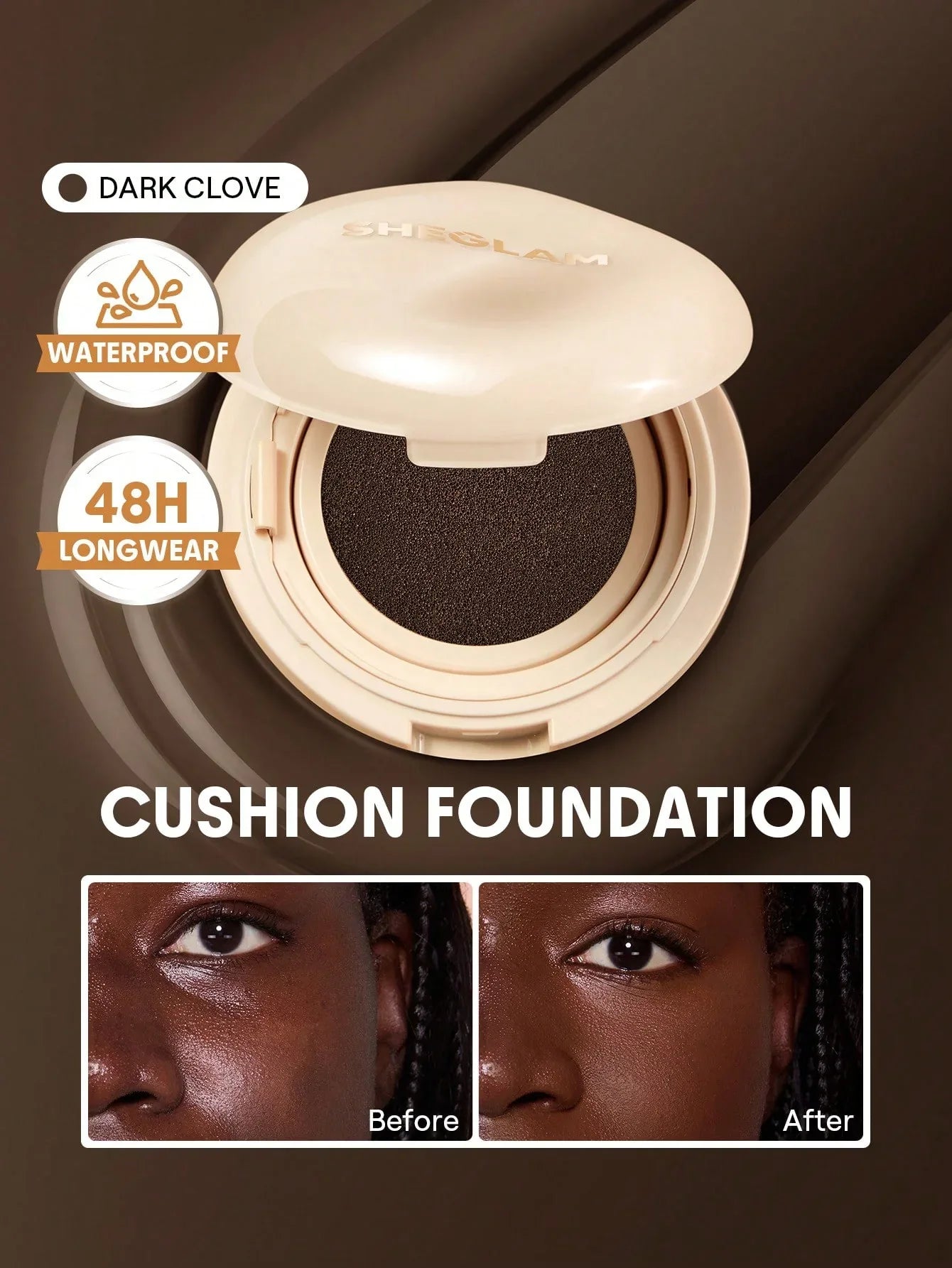 SHEGLAM Lock & Go Long-Lasting Cushion Foundation – Porcelain - alotasawkli