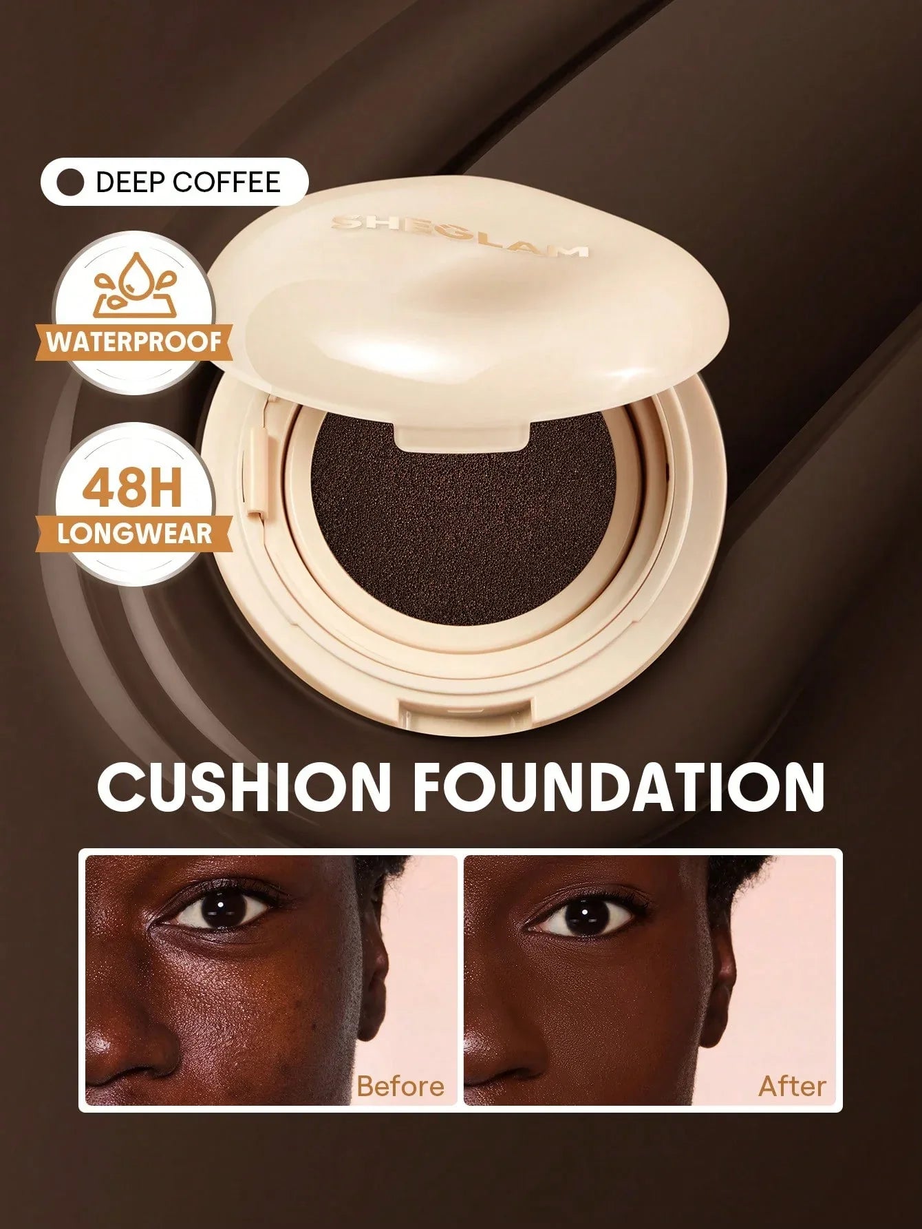 SHEGLAM Lock & Go Long-Lasting Cushion Foundation – Porcelain - alotasawkli