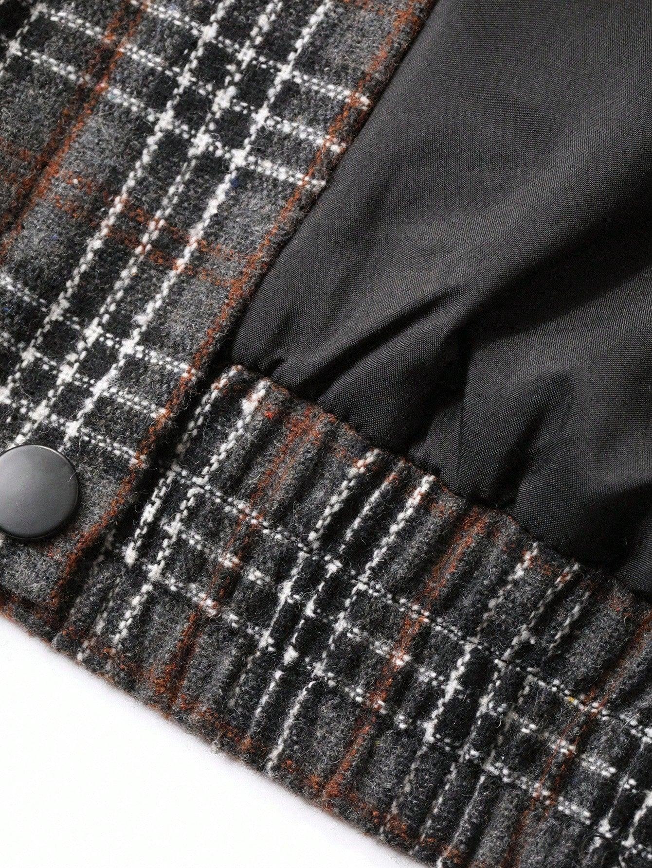 SHEIN-DAZY Women's Suit Set consisting of a plaid collar coat - alotasawkli