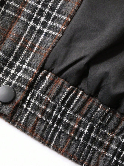 SHEIN-DAZY Women's Suit Set consisting of a plaid collar coat - alotasawkli
