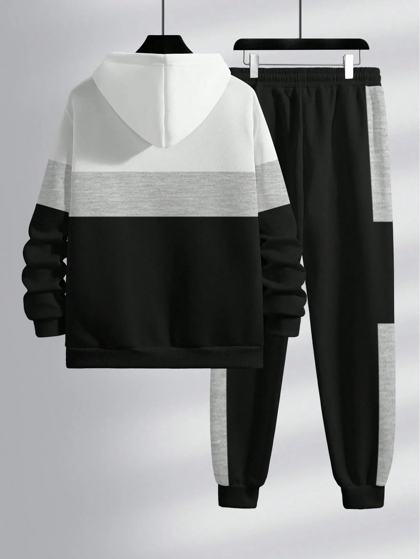 SHEIN-Men's Color-Block & Animal Print Tracksuit - alotasawkli