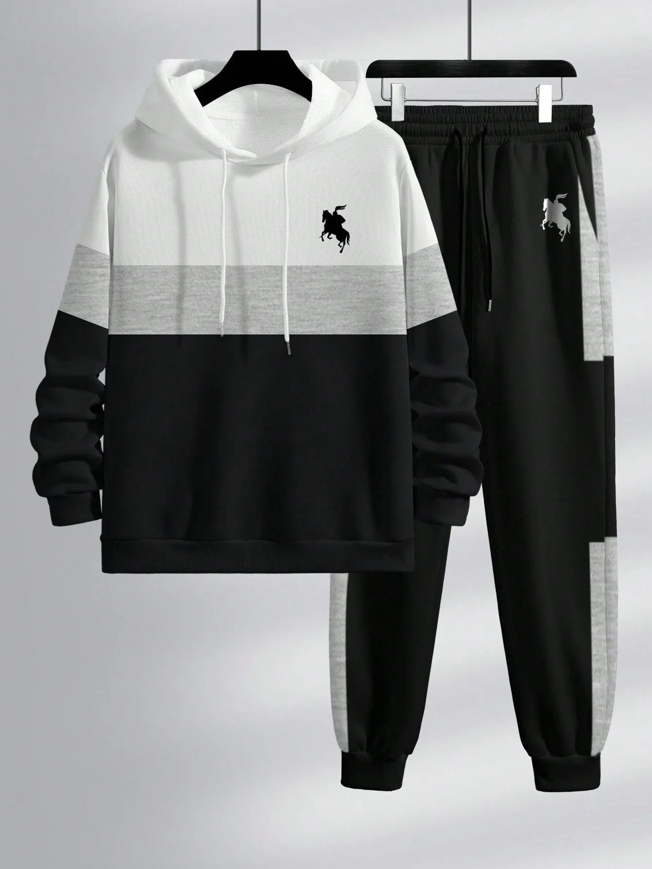 SHEIN-Men's Color-Block & Animal Print Tracksuit - alotasawkli