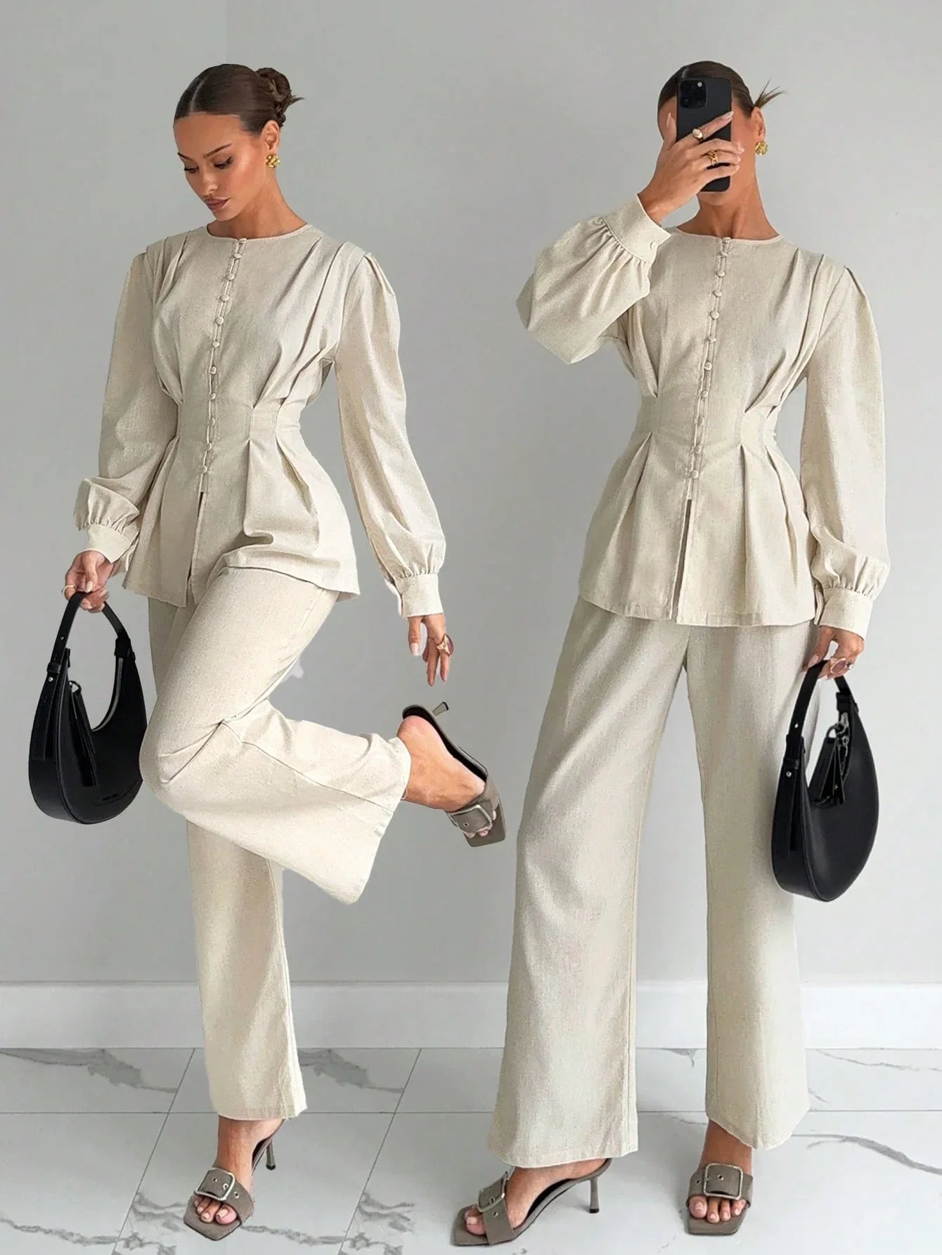 -SHEIN-Siren Gaze Long Sleeve Shirt - alotasawkli
